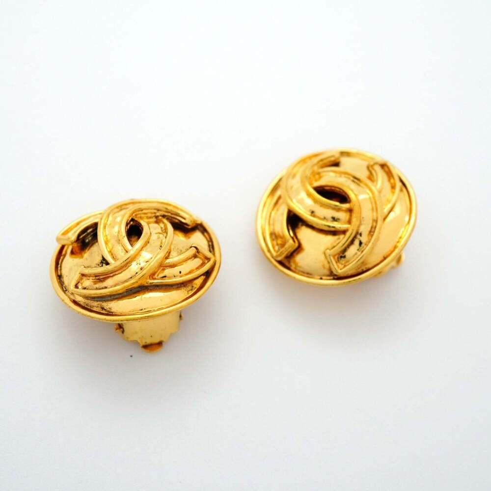 CHANEL Gold Logo Earrings - Picture 2 of 8